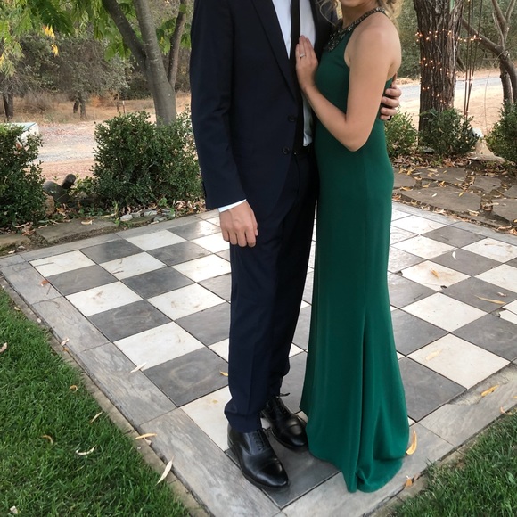 Badgley Mischka Long, Green, Size 2, Dress - Picture 2 of 5